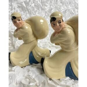 2 Vintage McCoy Pottery Co. Seamen's Bank for Savings Ceramic Sailor Coin Bank